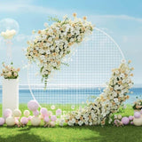 2M Round Backdrop Stand Wedding Background Decoration Party Flower Balloon Display WESD-ROUND-NET-2M-WH