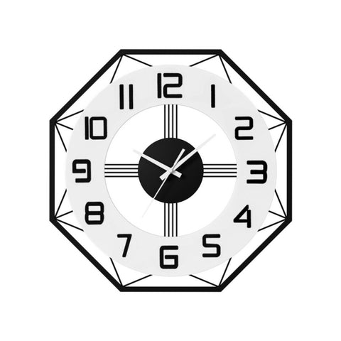 Artiss 60CM Wall Clock Octagon WC-60-BK-WH