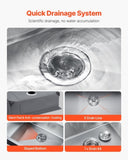 VEVOR 32" Kitchen Sink Undermount Single Bowl Drop-In Basin Stainless Steel Bar V952-QRSSCTXPDC32SORO0V0