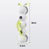 Interactive Cat Toy Caterpillar with Motion Sensor, Self-Play Feather Chaser with Suction Cup, V1341-ZY-NXMQNXM9-WHITE