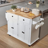VEVOR Kitchen Island Cart with Solid Wood Top, 900 mm Width Mobile Carts with Storage Cabinet, V952-YDKCFDXJMDB24F20GV0
