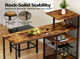 Artiss 3Pcs Bar Table and Stools Set Dining Table Solid Wood Kitchen Chairs Cafe Pub BA-TAB-SET-8782-4786