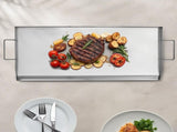 Stainless Steel Griddle, 32x16 inch Universal Flat Top Rectangular Plate, Gas Grill Griddle for BBQ V952-DCJPBXG3217INLUP8V0