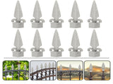 10Pcs Galvanized Aluminum Fence Toppers for Outdoor Fence Finial in Yard 13.50X6.70X3.00CM V1366-AZ2-W-22831