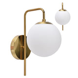 Nordic Modern E27 Glass Ball LED Wall Light Frosted Texture Round Bedroom Wall Lamp 110240V V1294-YM0715-3119210303211