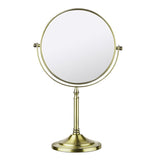 Tabletop Mount Vanity Round Mirror, 1X/5X Magnification, Iron, 7.2"L x 4.92"W, Gold coated V1192-AZ-W-17169