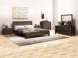 5 Pieces Bedroom Suite in Solid Wood Veneered Acacia Construction Timber Slat King Size Chocolate V43-BDS-NOW-5PC-TBY-DRS-KCH