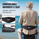 VEVOR 2 in 1 Rollator Walker Transport Chair for Seniors, Folding Rolling Walker Wheelchair Combo V952-EHYZXQCKJLQ8MZ3U6V0