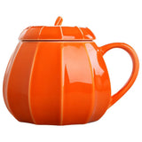 Fall Pumpkin Mug with Lid, Ceramic Halloween Mug, 300 ml/10.1 oz Capacity, Ideal for Thanksgiving V1370-AZ4-16655