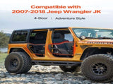 Jeep Tube, 4-Door, Adventure Style Jeep Tubular Door with Heavy-Duty Hinges & OE Latch, Jeep V952-JPCGM4M0718JCFINCV0