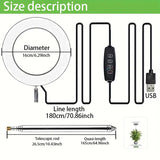 Versatile Floor Plant Grow Light with Full Spectrum LED Ring, Telescopic Stake, 3 Color Modes, V1341-ZY-WAQJ6S4A-BLACK-3PCS