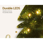 Jingle Jollys Christmas Tree 1.8m Pre-Lit 200 LED Lights Xmas Tree Decorations XM-TR-SLIM-6F-LED