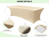 2 Piece Stretch Tablecloth Spandex Champagne, 183 x 75 x 75 cm V1237-ZY-818-134