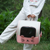 Pet Backpack Carrier for Dogs Cats Breathable Lightweight Oxford Fabric, 3D Pressure Relief, Front V1232-SJB-MM-002