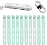 10 Pack Reusable Silicone Cable Ties - Adjustable Cord Organizer for Earphone, Phone Charger, V1258-DP02-F-859