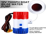 Landhoow Bilge Pump 12V with Float Switch Bilge fors DC 12V 24V 32V Portable Marine Electric V1258-DP02-C-757
