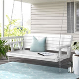 Gardeon Porch Swing Chair with Chain Outdoor Furniture 3 Seater Bench Wooden White WOS-5363W-WH-AB