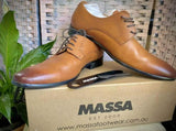 Massa Ascoli Leather Derby Dress Lace Up Shoes Wedding Business Formal in Tan - UK 11 V563-ASCOLI-TAN-UK11