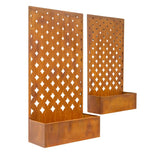 Set 2 Nested Floor/Wall 'Symmetric' Planters 95cm, 80cm V637-48108PLN