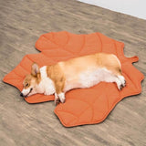 Leaf-Shaped Multi-Functional Pet Mat Plush, Thick, and All-Season Comfort for Your Cat or Dog, V1341-ZY-CNJHPPHS-ORANGE