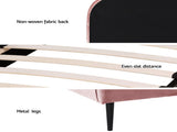Artiss Bed Frame King Single Size Velvet Pink OLAN BFRAME-G-OLAN-KS-PK-ABC