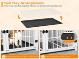 P&P White Walnut XL Dog Crate with Furniture Style Top, 3 Doors and Easy Clean Tray Included V767-P-XL171-XL-WT-A-G1