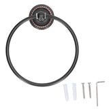 Bathroom Towel Ring Brass Wall Mounted Antique Towel Holder Toilet Towel Rack Black Twisted Pattern V1294-YM0626-3112220088611