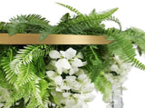 Gold Framed Roof Hanging Disc with Draping Life-Like Wisteria Flowers UV Resistant 60cm V637-DP7778001G