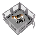 Dog Whelping Box 8 Panels Puppy Pen with Pad V178-66780