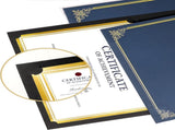 50 Packs Black Certificate Holders - Diploma Holders, Certificate Covers with Gold Foil Border, for V1258-DP02-WO-446