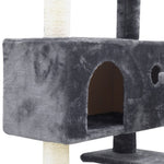 i.Pet Cat Tree 134cm Tower Scratching Post Scratcher Wood Condo House Bed Grey PET-CAT-801F-GR