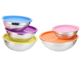 5pcs/set Stainless Steel Mixing Bowl Food Storage Preservation Box with Lids Cookware for Home V1294-YM0901-3118210002811