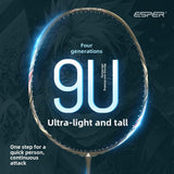 ESPER Explorer Fourth Generation Badminton Racket 58g 9U All-Around Full Carbon Fiber Fish Scale V1232-SDMYMQP001