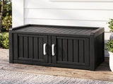 Outdoor Storage Box Bench Shoe Cabinet with Shelf Resin 81cm Black ODF-OSB-CAB-PP-BK