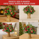 Christabelle 33cm Christmas Bouquet Floral Centrepiece with Berries & Baubles 112_GUE507