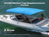 4 Bow Boat Bimini Tops, 600D Polyester Canopy, Waterproof & Sun Protection Boat Awning Canopy with V952-4GCYZYP96919JYJ53V0