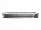 Green Fingers 3 Pcs Raised Garden Bed Kit Oval Galvanized Steel Planter Boxes 240x80x42cm, Heavy GARDEN-OVAL-2408042X3