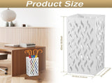 Metal Umbrella Stand Rack in White - Rectangular Design, Holds 4-8 Umbrellas, 16.5x16.5x42cm LSB-59217