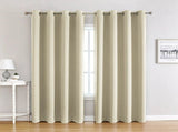 1 Panel Beige Blackout Curtain Panel With Grommets, Thermal Insulating Microfiber Drapes For Bedroom V1237-ZY-807-317