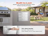18x23 Outdoor Kitchen Stainless Steel Triple Access BBQ Drawers with Chrome Handle, 18 x23 x 23 V952-18X23YC3CBXGCTG01V0