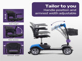 EQUIPMED FreeRoam Mid-Sized Lithium Fast Easy Charge Mobility Scooter, Blue V219-HMBMSCEQ3LBA