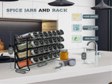 CARLA HOME Spice Rack organiser with 28 Spice Jars, Spice Labels, Funnel and Marker for Kitchen LSB-36079