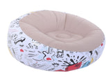 Inflatable Bean Bag Chair Doodle Pattern PVC Flocked Blow Up Sofa Chair for Living Room Bedroom V1294-YM0901-3116250014511