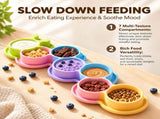 Interactive Slow Feeder Mat for Cats and Dogs 7-Compartment Silicone Lick Mat with Textured V1341-ZY-937DKXAM-MULTICOLORA