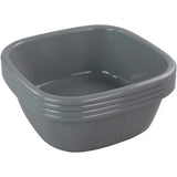 Idotry 4-Pack Baby Small Wash Basin, Gray Plastic Square Dish Pan, 8 Quart V1188-CYX-J02-488