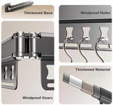 Wall-Mounted Folding Drying Rack with Windproof Holes & Retractable Rod for Balcony, Bathroom & V1107-CS-MDKZDLYJH