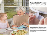 Adult Bibs for Men Women Elderly, Washable Clothing Protector with Debris Trap, Adjustable Closure, V1369-AZ3-W-18939