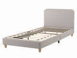 Artiss Single Bed Frame with Headboard, Faux Linen Fabric Grey BFRAME-H-VIC-S-BG-AB