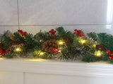 Christmas Garland With 50 Led Lighting Artificial Christmas Fir Garland Decorative For Stairs V1294-YM0714-10310021
