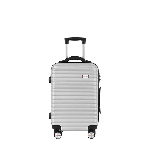 20" Digital Weighing Scale and USB Charging Port Lightweight Carry-on Luggage Suitcase Silver V915-FB3001-S-SL